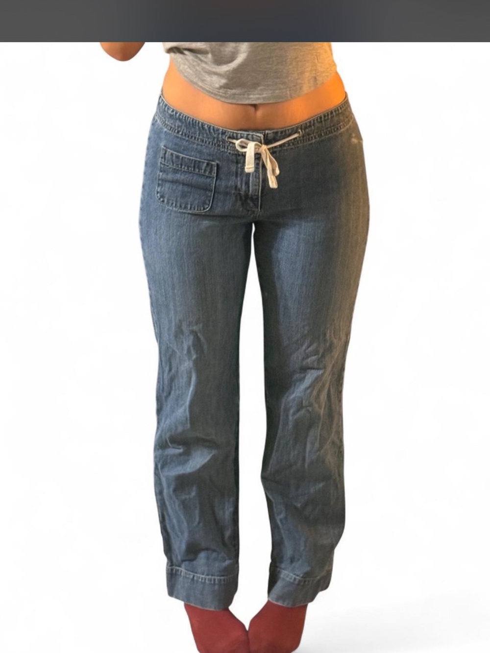 Y2K early 00s Old Navy Low Rise Bootcut Jeans w Drawstring Size 6